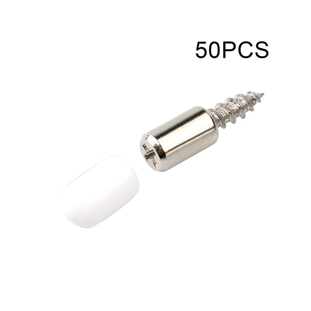 (White, 50Pcs) 20Pcs Shelf Bracket Screws Pegs With Non-Slips Sleeve For Furniture Bookcase Cabinet Closet Shelf Support 8238749272927