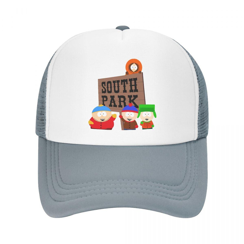 (Gray) Cool Anime Cartoon South Park Logo Trucker Hat For Men Women Personalized Adjustable Unisex Baseball Cap Hip Hop