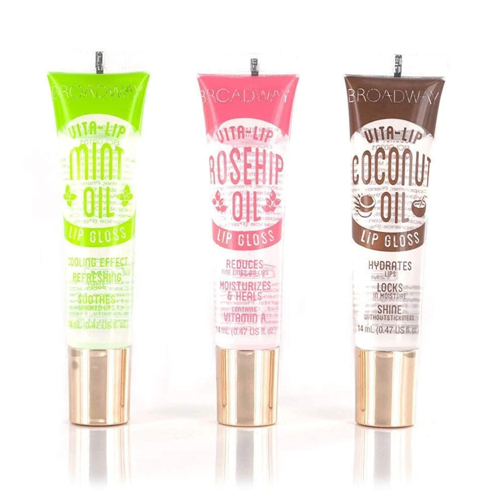 Broadway Nails Clear Broadway Vita-Lip Lip Gloss (3Pcs - Mint & Coconut & Rosehip Oil)