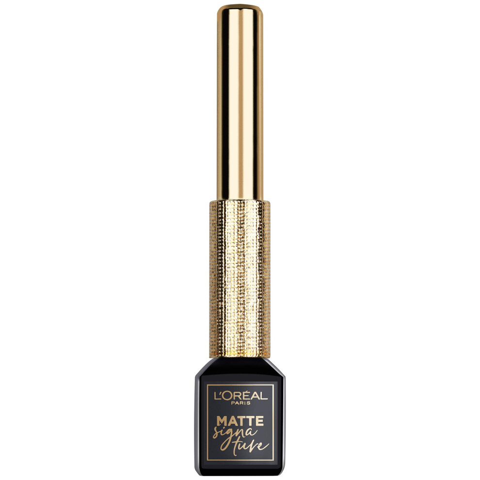 LOreal Paris Makeup Matte Signature Liquid Dip Eyeliner, Waterproof, Precise and Easy Application, All Day Wear, Vivid Matte Finish, greige, 007 fl Oz