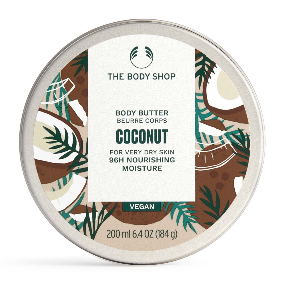 The Body Shop Coconut Body Butter - Nourishing & Moisturizing Skincare for Very Dry Skin - Vegan - 6.75 oz