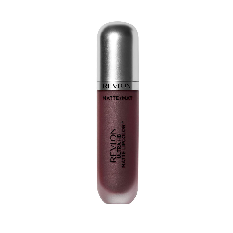 Revlon Ultra HD Matte Lipcolor, Velvety Lightweight Matte Liquid Lipstick in Plum Berry, Infatuation (675), 02 oz