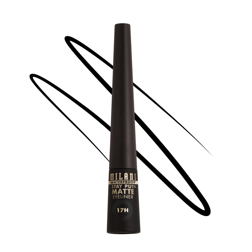 Milani Stay Put Matte Liquid Eyeliner - Waterproof Liquid Eyeliner Pen, Long Lasting & Smudgeproof Makeup Pen Black