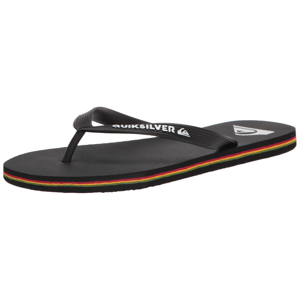 Quiksilver Mens Molokai 3 Point Flip Flop Sandal, BlackREDgreen, 8