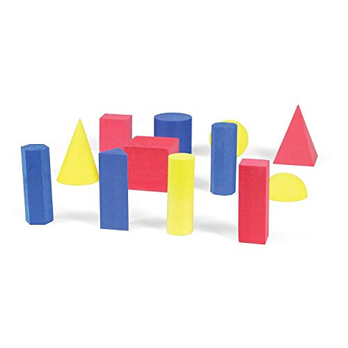 hand2mind Foam Geometric Solid Blocks, Assorted Colors, 3D Shapes (Set ...