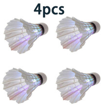 4 Pcs Badminton Dark Night Led Glowing Light Up Shuttlecock Lighting Balls For Indoor Outdoor Sports