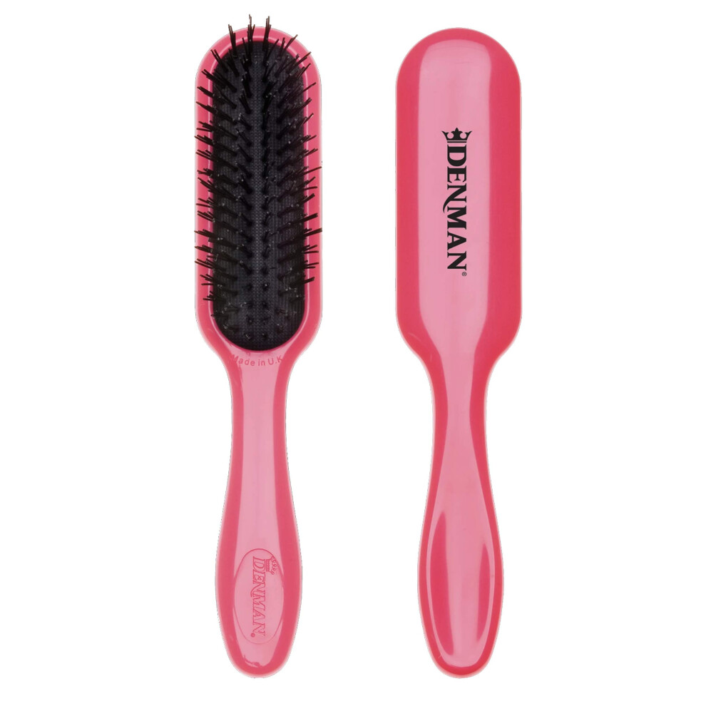 Denman Tangle Tamer Ultra (Pink) Detangling Paddle Brush For curly Hair And Black Natural Hair - use with both Wet & Dry Hair, D90L