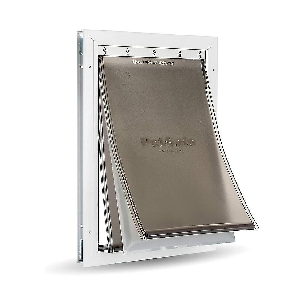 Aluminum Heavy-Duty Pet Cat Flap for Extreme Weather, Insulated 3-Flap System with Magnetic Seal and 1 Closing Flap, Large