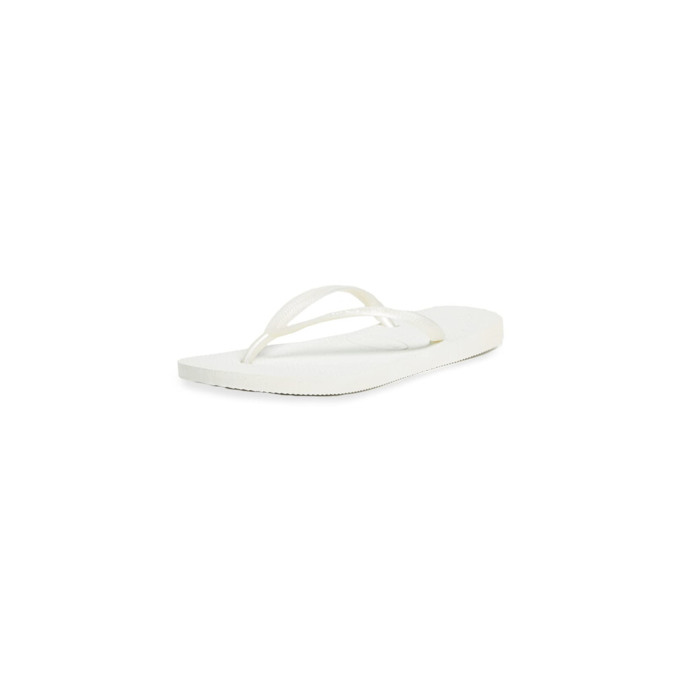 Havaianas Womens Slim Flip Flop Sandals, White, Size 6 Womens