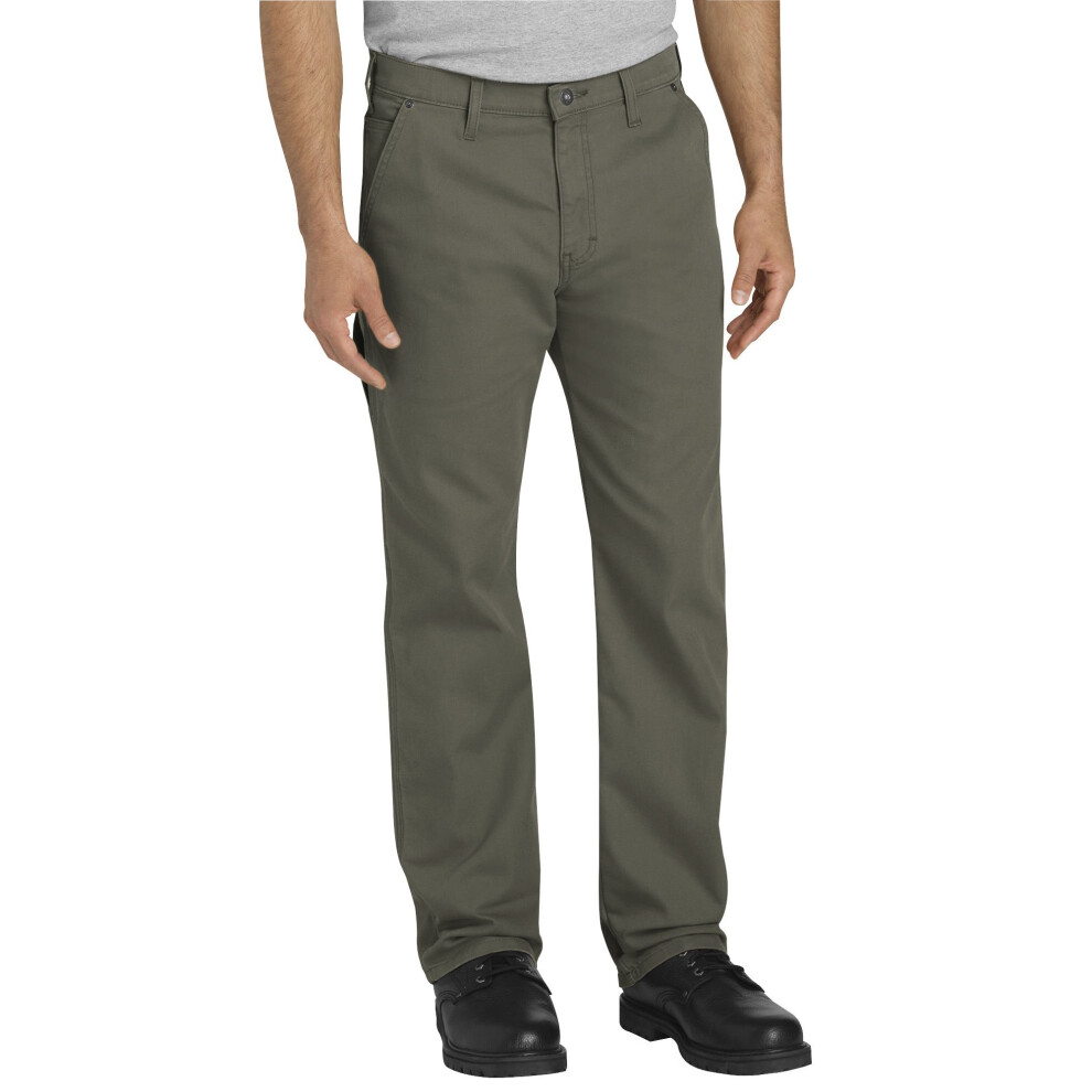 Dickies Mens Tough Max Duck carpenter Pant, Stonewashed Moss, 40 30