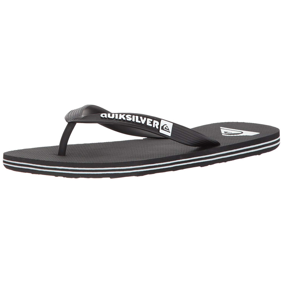 Quiksilver Mens Molokai 3 Point Flip Flop Sandal, BlackBlackWhite, 9