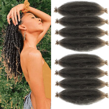 8 Paquetes de Cabello Trenzado Afro Twist Pre-Separado para Locs Suaves Sintéticos Marley (18 Pulgadas, 1b/27)