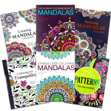 Felnott kifestoknyv kszlet: 6 knyvkszlet - 4 mandala knyv plusz mintk s nyugalom - minosgi vastag, knnyen kitpheto oldalak (norml) (eredet