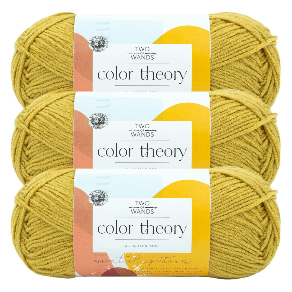 (3 Pack) Lion Brand Yarn Two of Wands: Color Theory Yarn, Bee Pollen