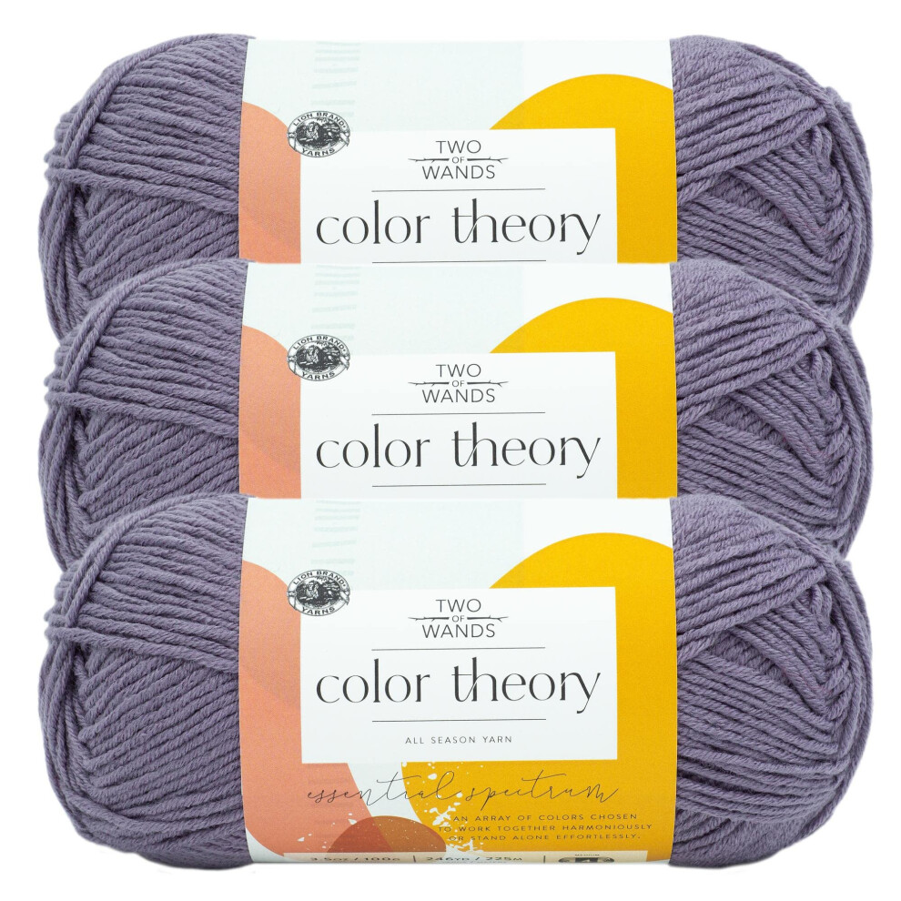 (3 Pack) Lion Brand Yarn Two of Wands: Color Theory Yarn, Amethyst