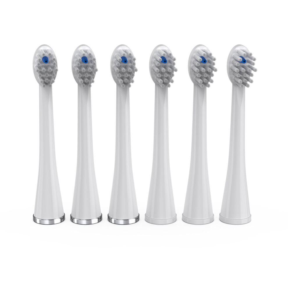 Waterpik compact Size Replacement Brush Heads With covers for Sonic-Fusion Flossing Toothbrush SFRB-2EW, 6 count White