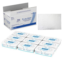 Dynarex DynaCare Flushable Wipes, Vochtige Hygiëne Wipes voor Volwassenen, Alcoholvrij, Veilig voor Rioleringen, 9" x 13"