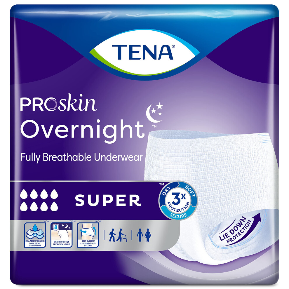 Tena Overnight Super Adult Underwear Pull On Medium Disposable Heavy Absorbency, 72235 - Case of 56