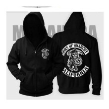 (Black, L(55-60kgs women)) Sons Of Anarchy Hoodie Tv Soa Cosplay Party Costume Women Men Zipper Jacket Coat Mayans Sweatshirt Autumn Winter Wear