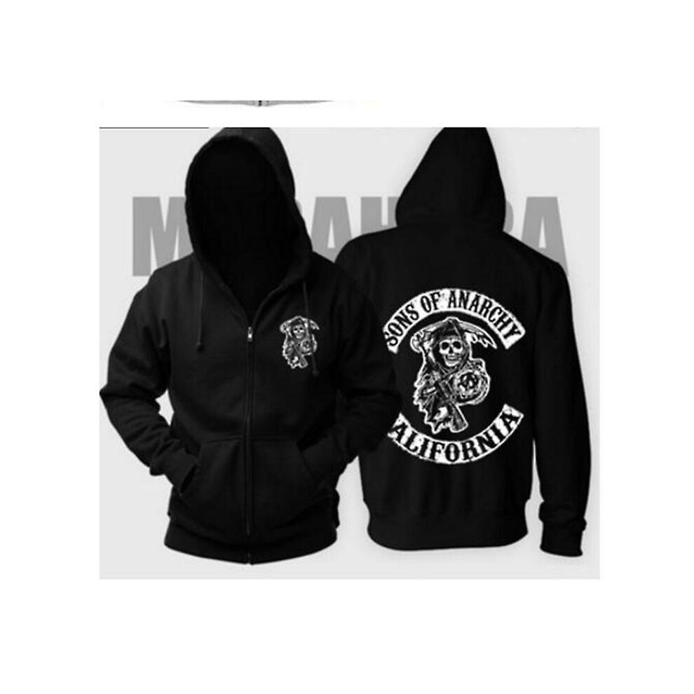 (Black, L(55-60kgs women)) Sons Of Anarchy Hoodie Tv Soa Cosplay Party  Costume Women Men Zipper Jacket Coat Mayans Sweatshirt Autumn Winter Wear
