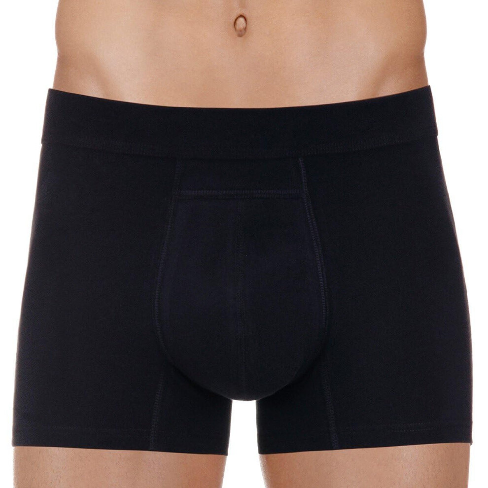 PROTECHDRY - Boxer en coton lavable pour incontinence urinaire pour homme avec zone absorbante     l'avant, noir, taille XL