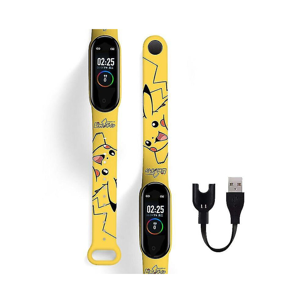 (yellaw A) Smart Digital Watch Rechargeable Anime Pikachu Kids Multifunctional Electronic Cute Couple Sport Bracelet Child Gift