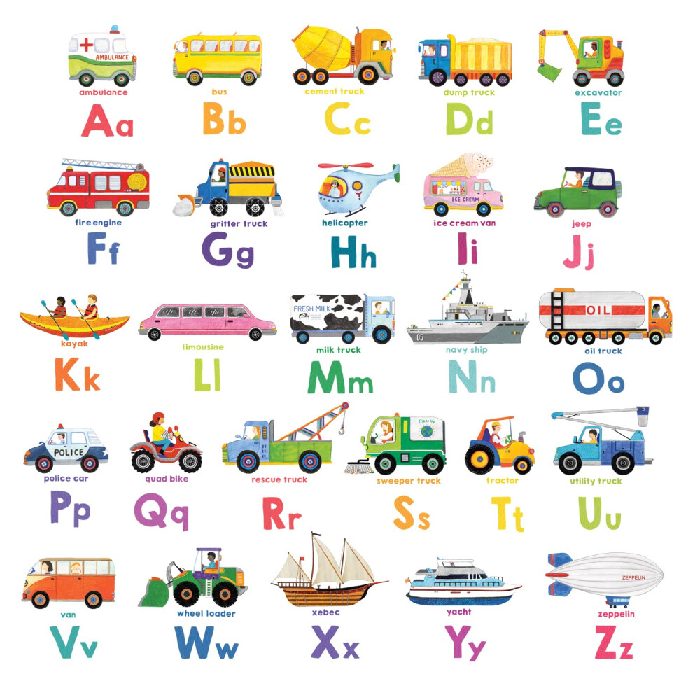 Ba-2005N Transport Alphabet Kids Wall Stickers Wall Decals Peel And Stick Removable Wall Stickers For Kids Nursery Bedroom Living Room Decowall