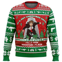 (M) Hans Gruber Fall Nakatomi Plaza Die Hard Ugly Christmas Sweater Gift Santa Claus Pullover Men 3d Swe