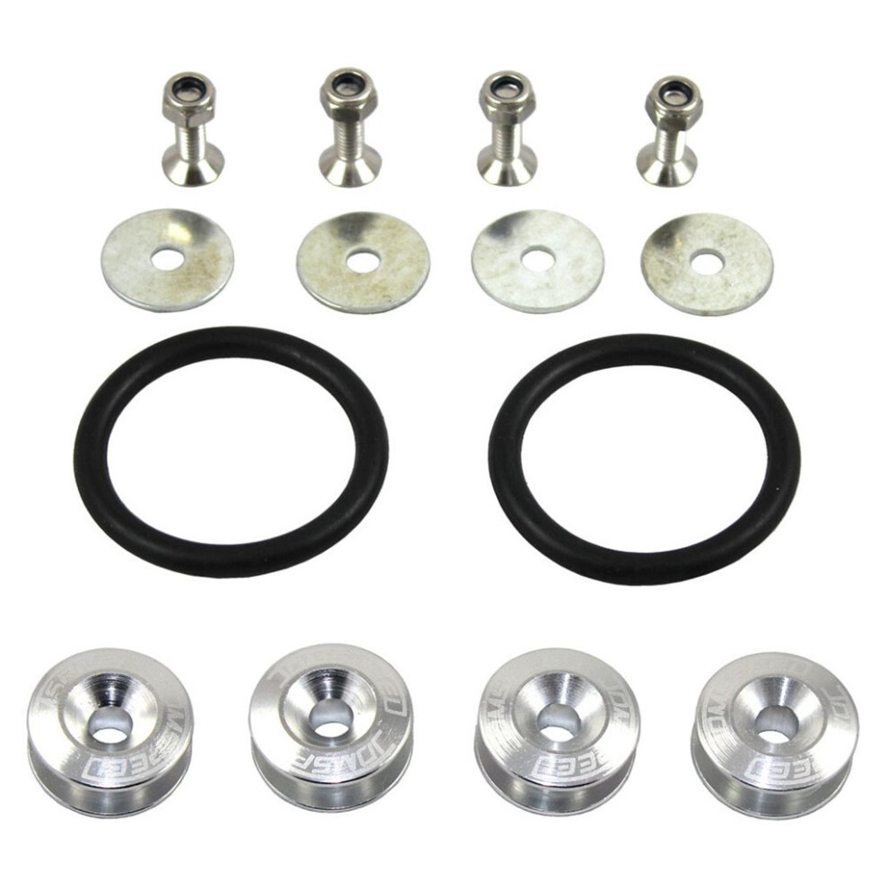 Jdmspeed Universal Cnc Billet Bumper Trunk Quick Release Fastener Kit Silver 713803813226