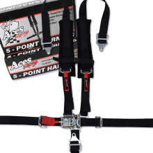 Aces racing 5 -punkts sele med 2 tommer polstring (sort)