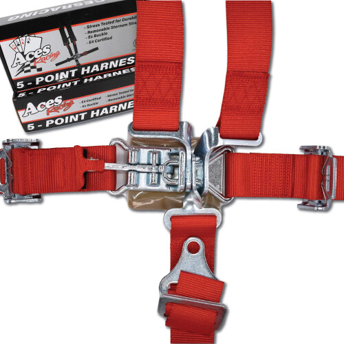 ACES RACING 5 -punktssele med 2 tommer polstring E4 -certificeret (r?d) 2