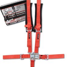 ACES RACING 5 -punktssele med 2 tommer polstring E4 -certificeret (r?d)