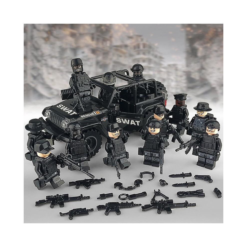 Military Series Assembled Villain 12 Minifigures And Jeep