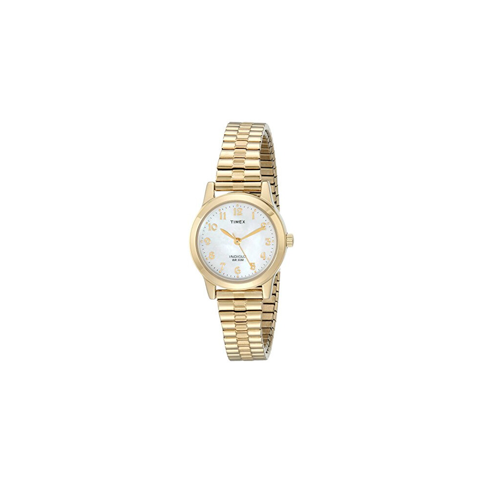 Timex Womens T2M827 Essex Avenue Gold-Tone Stainless Steel Expansion Band Watch