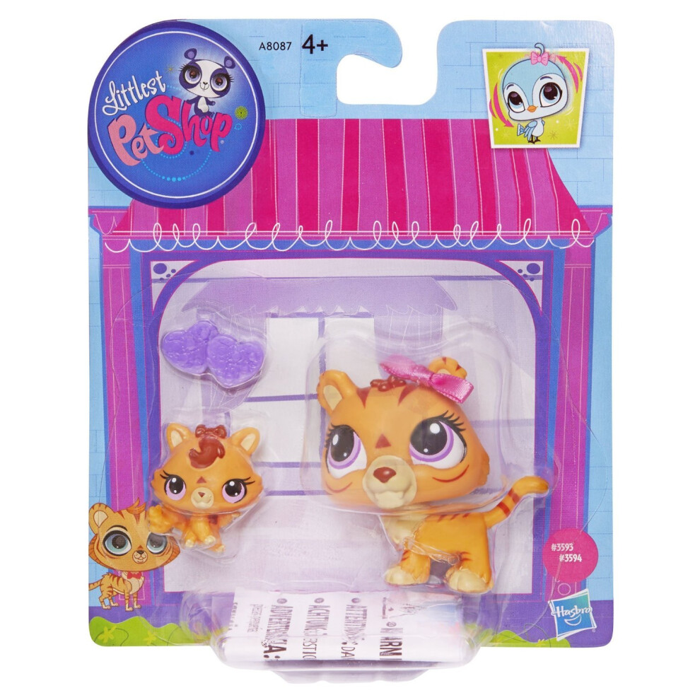 Littlest Pet Shop Figures Orange Tiger & Baby Tiger