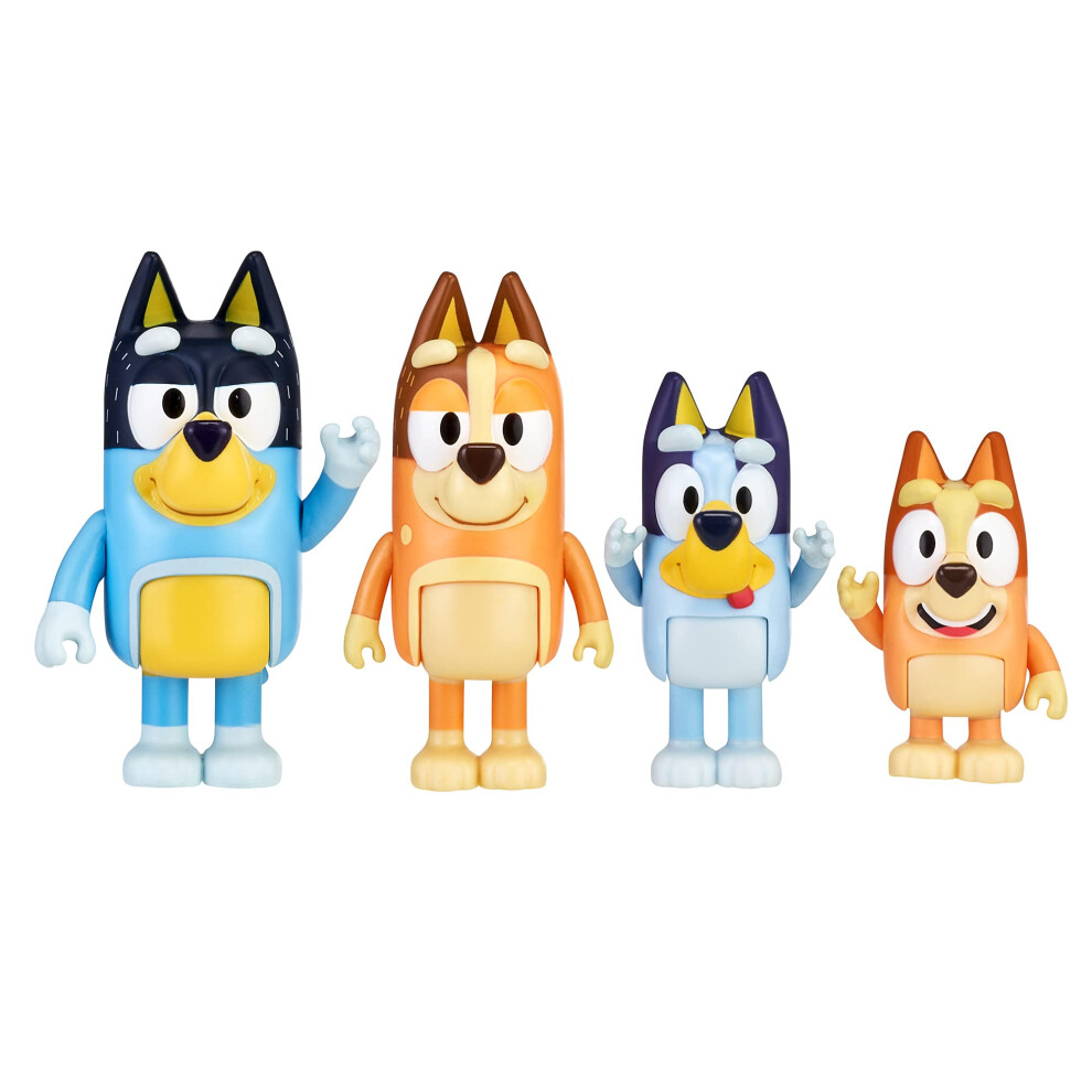 Bluey Bluey & Family Figure 4-Pack, Bingo, Bandit & Chilli - New Expressions