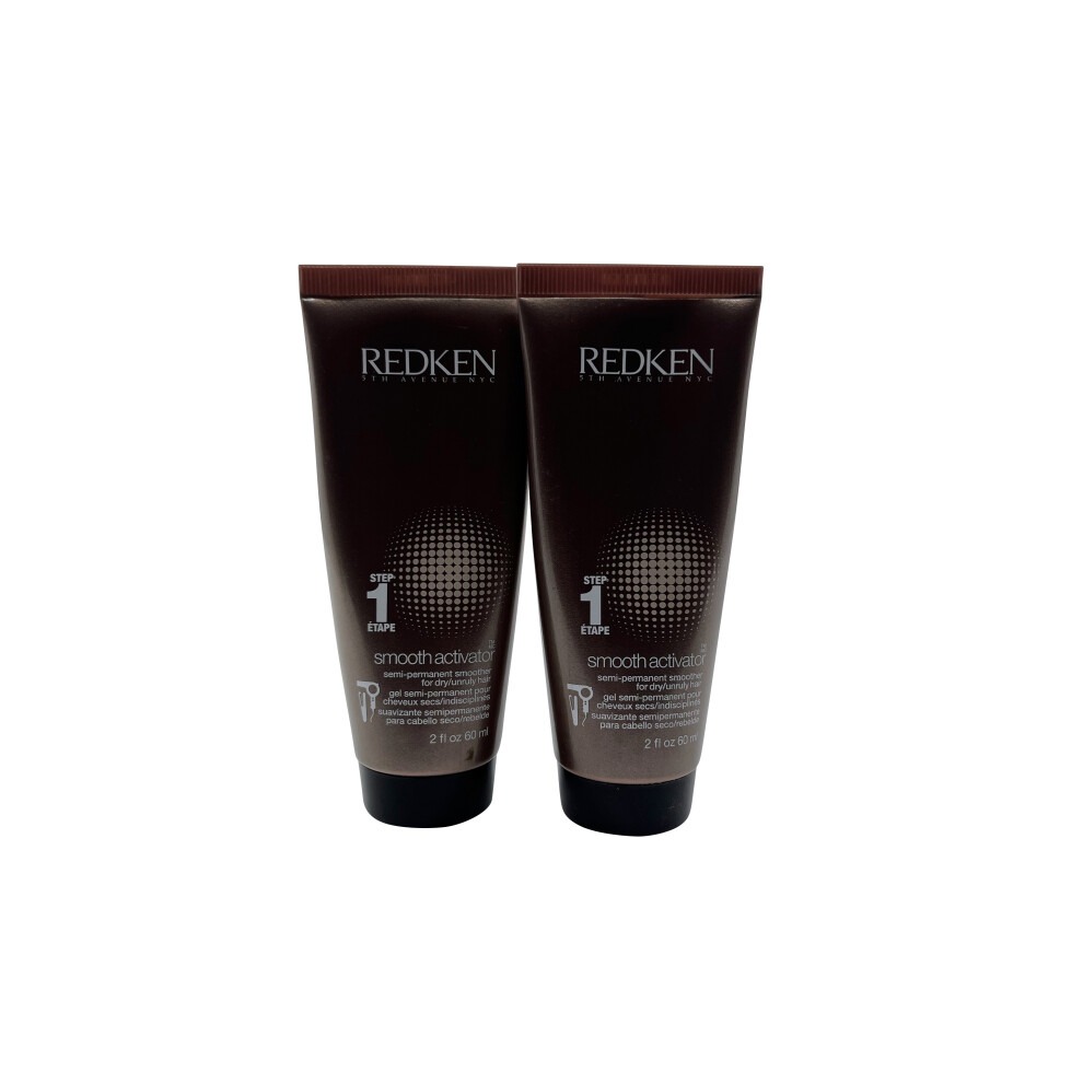 Redken Smooth Activator Semi Permanent Step 1 Dry & Unruly Hair 2 OZ Set of 2