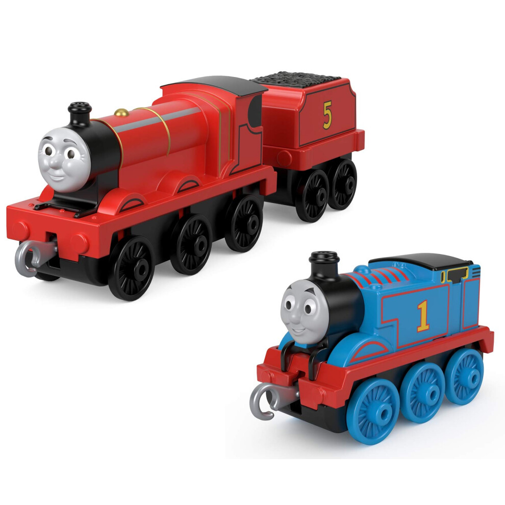 Thomas & Friends - Thomas & James Set of 2 Push-Along Train Engines for Preschool Kids Ages 3 Years and Up