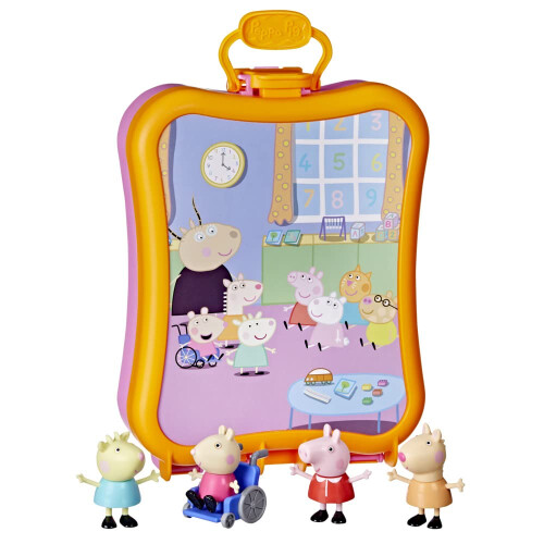 Peppa Pig Peppa Pig Θήκη Παιχνιδιού με Φιγούρες Φίλων της Peppa, Περιλαμβάνει 4 Φιγούρες