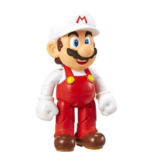 Figurine Super Mario Fire Mario avec accessoire Fleur de Feu - Collection Super Mario, Couleur : Fire Mario