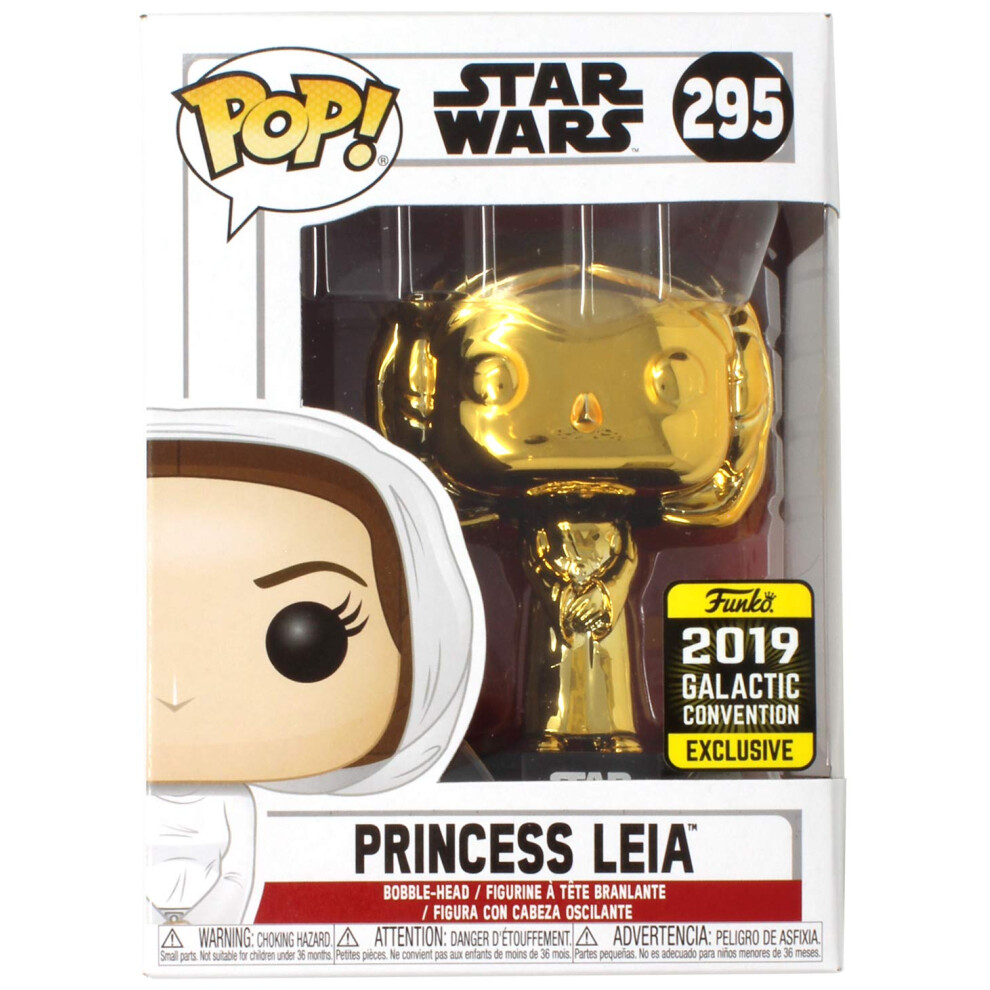 POP! Funko Star Wars Celebration (Gold Chrome) Princess Leia #295 - 2019 Star Wars Galactic Convention Exclusive