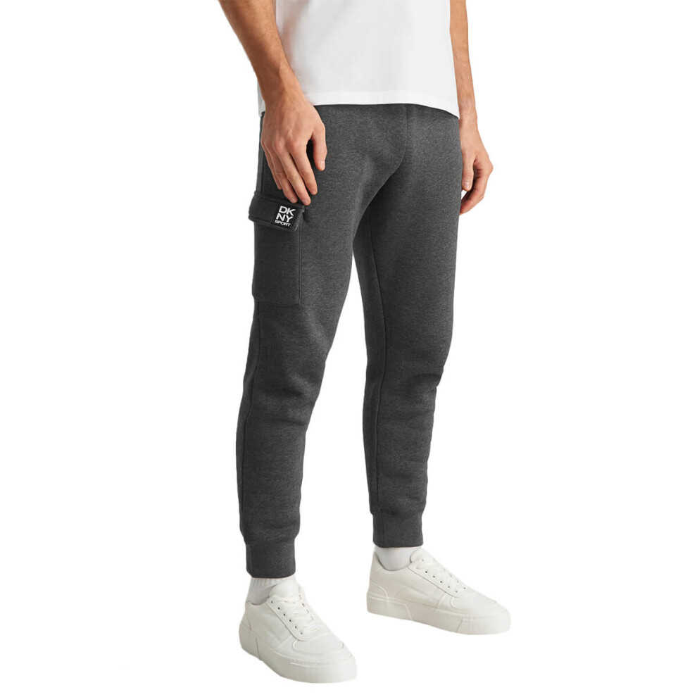 (2XL, Charcoal Marl) DKNY Mens 2021 Harlem Breathable Cargo Sweatpants Sport Jersey Joggers