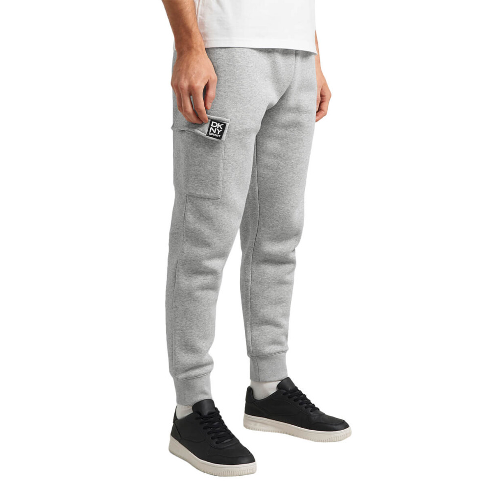 (2XL, Silver Marl) DKNY Mens 2021 Harlem Breathable Cargo Sweatpants Sport Jersey Joggers