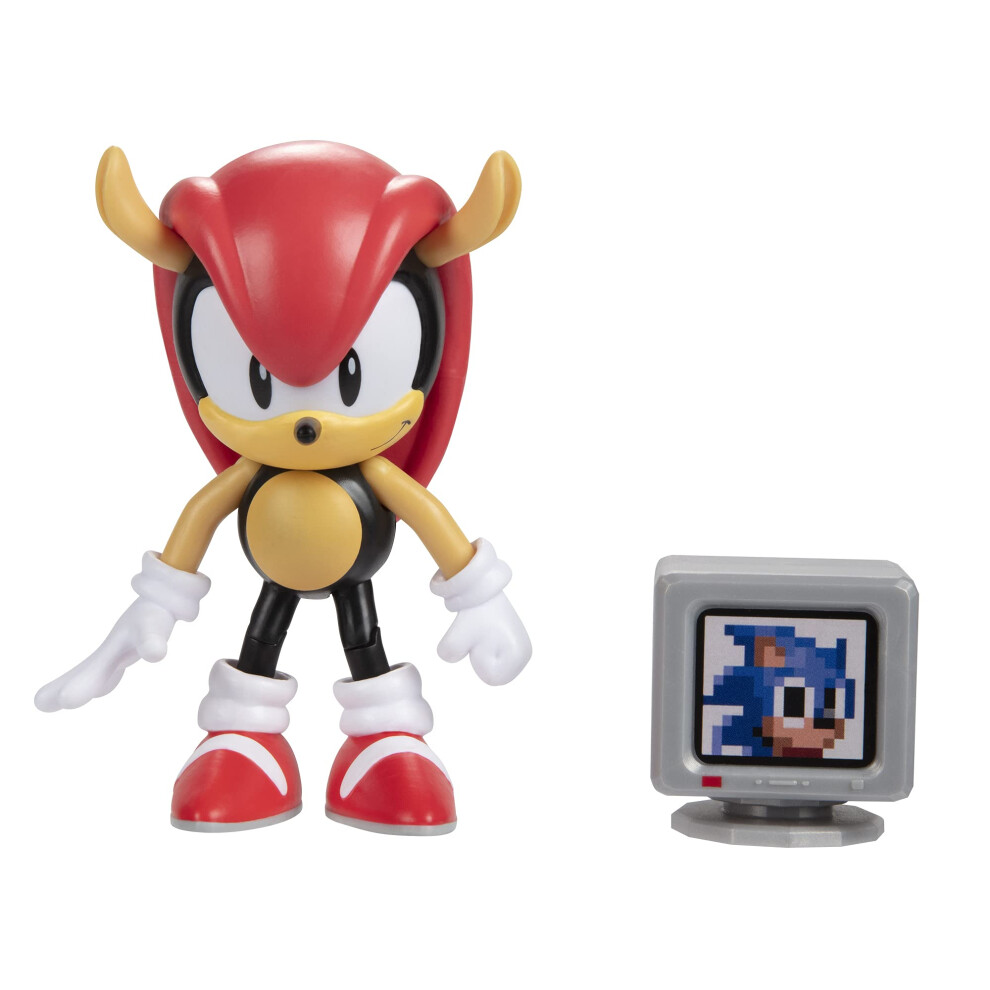 Photos - Action Figures / Transformers Sonic The Hedgehog 4-Inch Action Figure classic Mighty with 1 Up Monitor collectible Toy