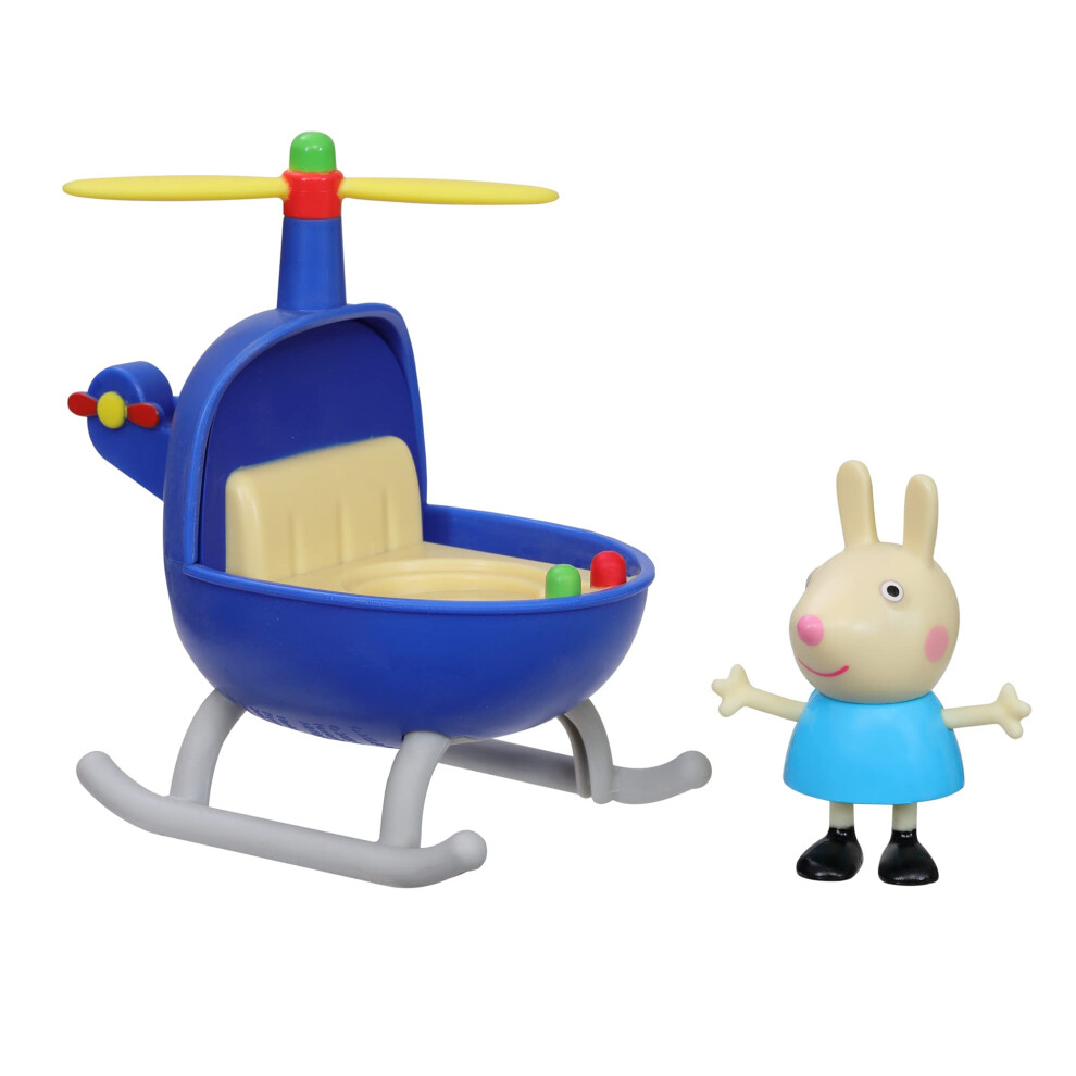 Peppa Pig Peppa's Adventures Little Helicopter Toy Includes 3-inch Rebecca Rabbit Figure, Inspired by The TV Show, for Preschoolers Ages 3 and Up