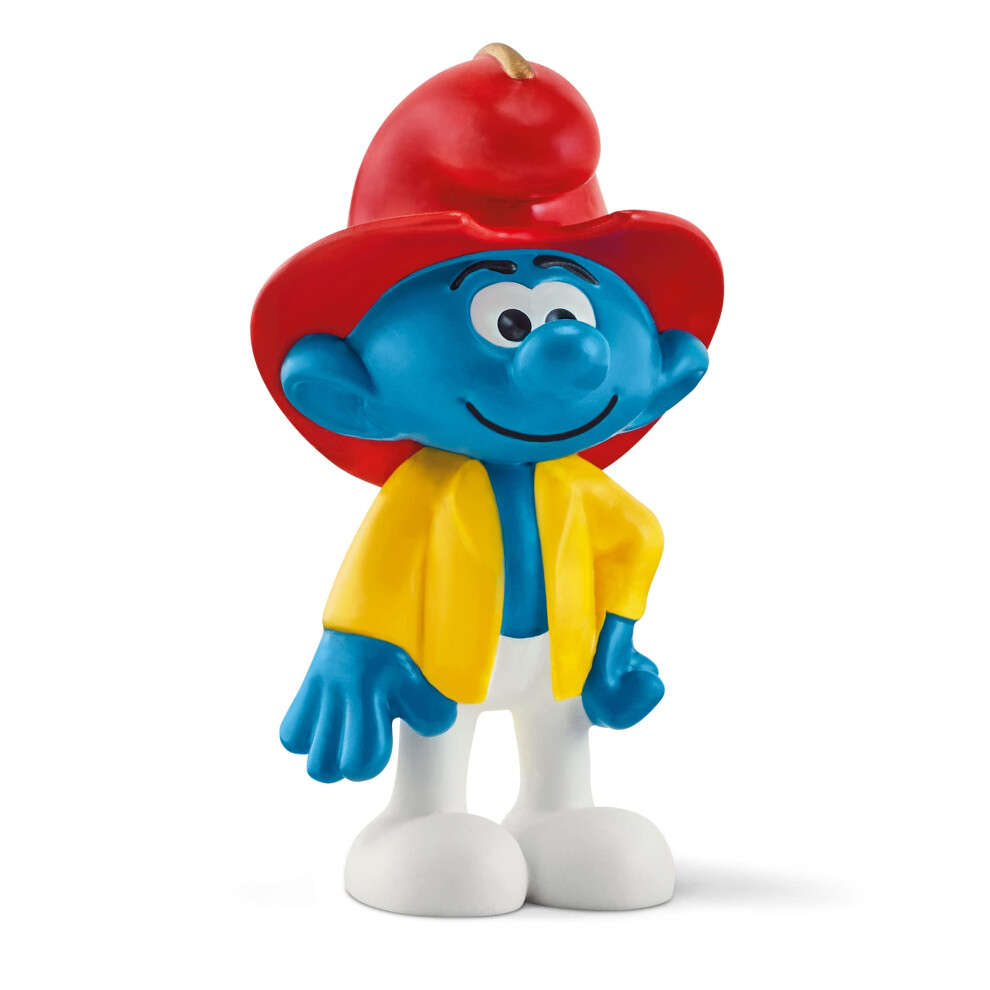 Schleich Smurfs, Collectible Retro Cartoon Toys for Boys and Girls, Fireman Smurf Toy Figurine, Ages 3+