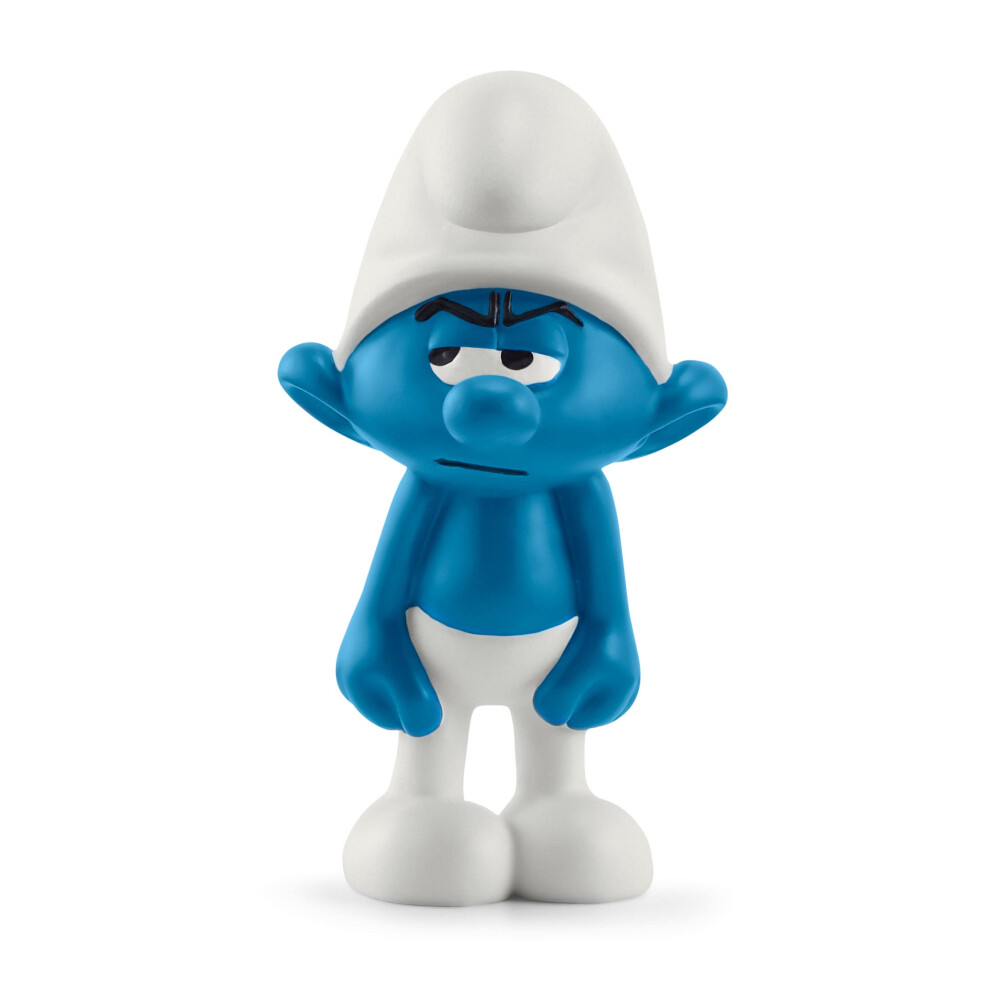 Schleich Smurfs, Collectible Retro Cartoon Toys for Boys and Girls, Grouchy Smurf Figurine, Ages 3+