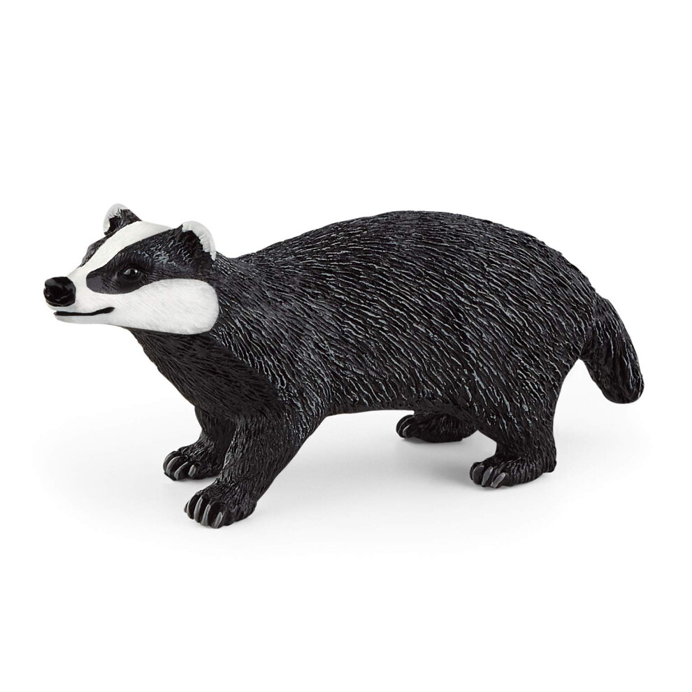 Schleich Wild Life, North American Woodland Wild Animal Toys for Kids, Badger Toy Figurine