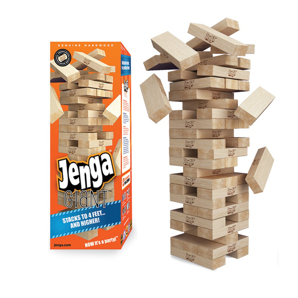 Jenga GIANT Genuine Hardwood Game (Stacks to 4+ feet. Ages 8+)