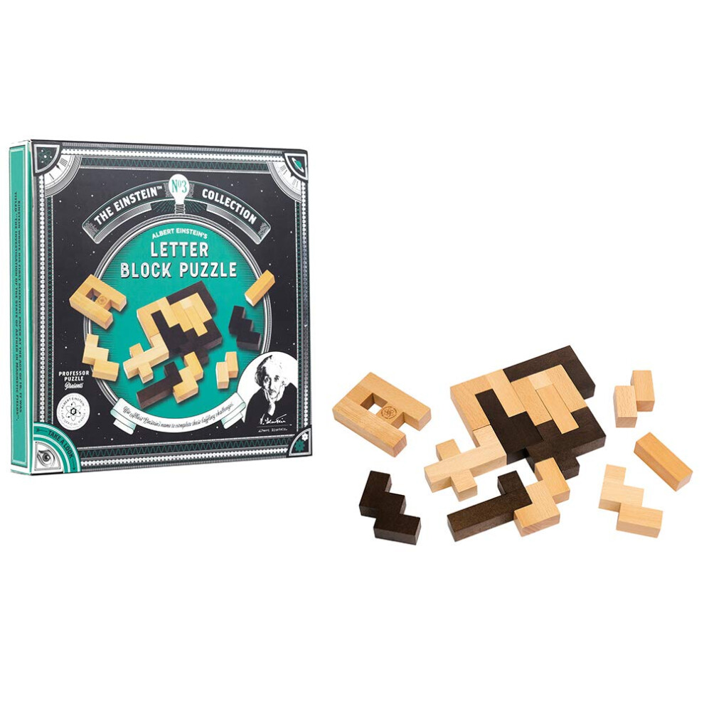Photos - Jigsaw Puzzle / Mosaic Professor Puzzle The Einstein Collection Letter Blocks - 3D Brain Teaser Puzzles - 12 Brain Teasing Challenges -  3D Brain Te 